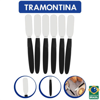 Conjunto De Espatulas Preta De Manteiga 6 Peças Tramontina em Oferta na Shopee