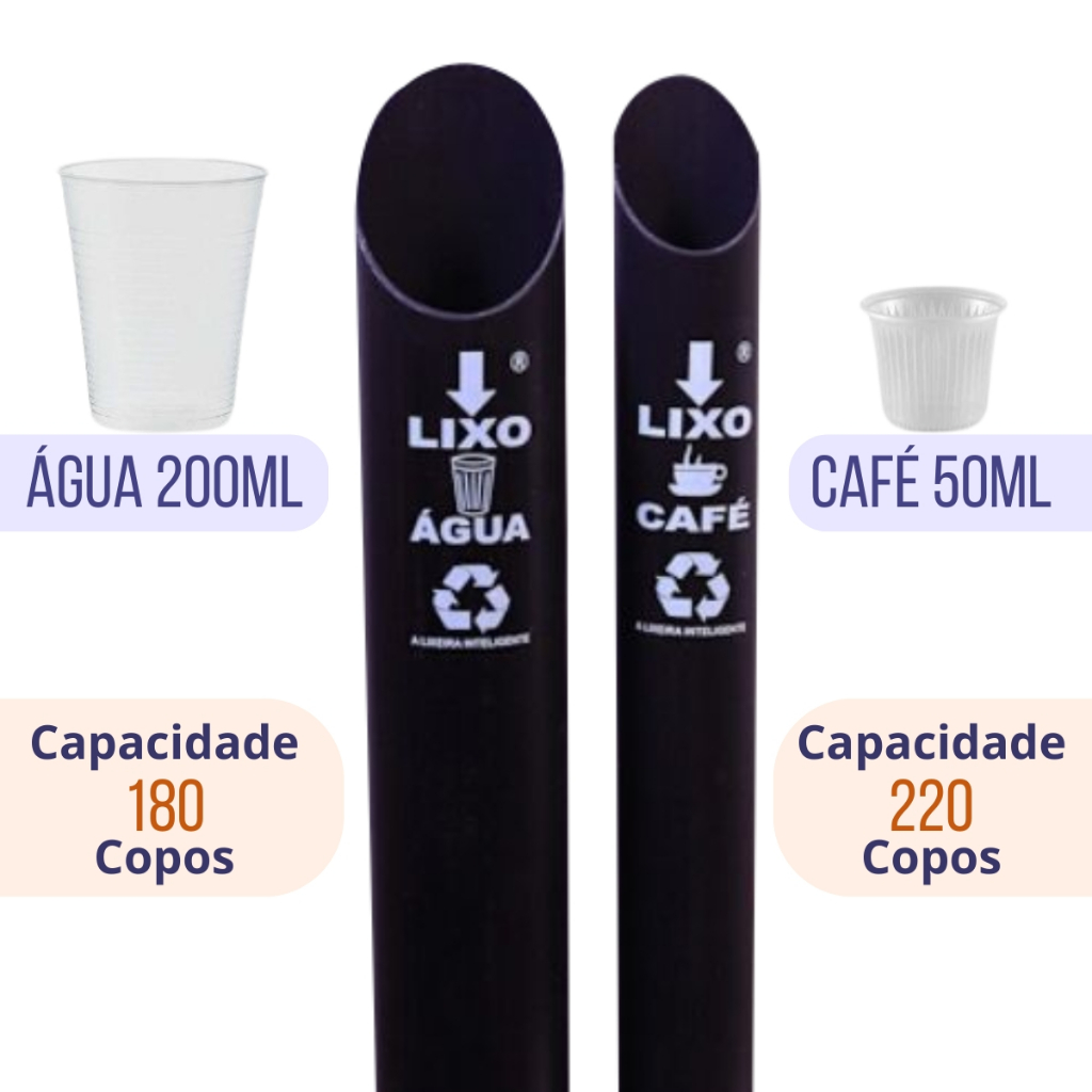 Lixeira Pvc Coletor Copo Descartável Duplo Água 200ml Café 50ml em Oferta na Shopee