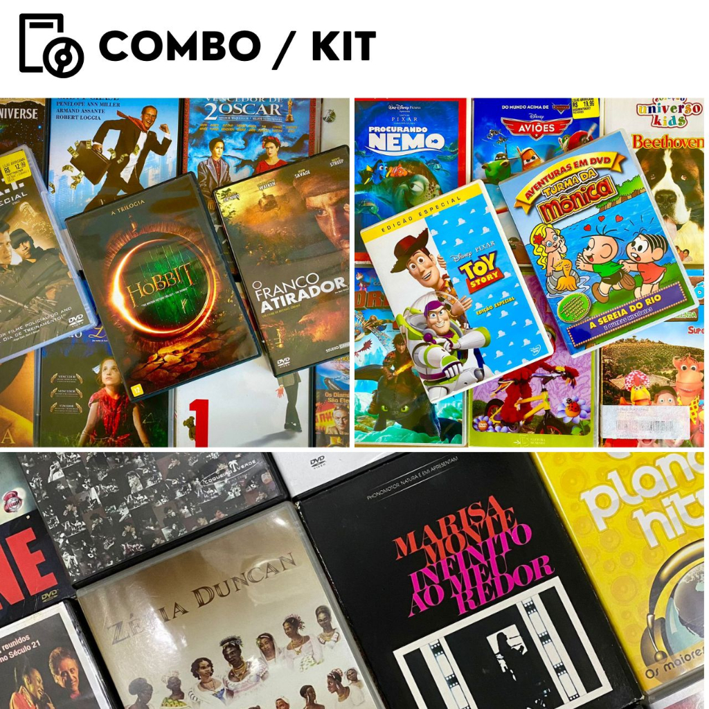 Promoção DVD Combo Kit com 40 Dvd's Diversos Filmes Desenhos Animações Shows