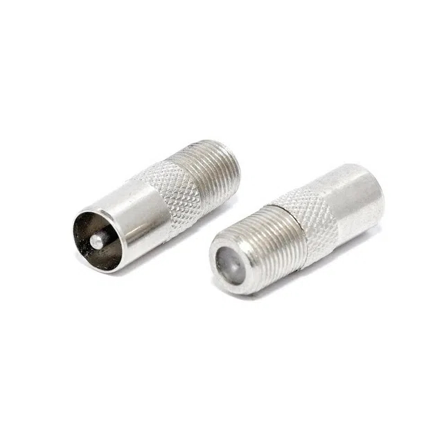 Adaptador Metal Antena Coaxial Europeu Macho Tv Rf