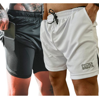 Kit 2 Bermuda Academia Termica Short Masculino 2 em 1 com Compressão