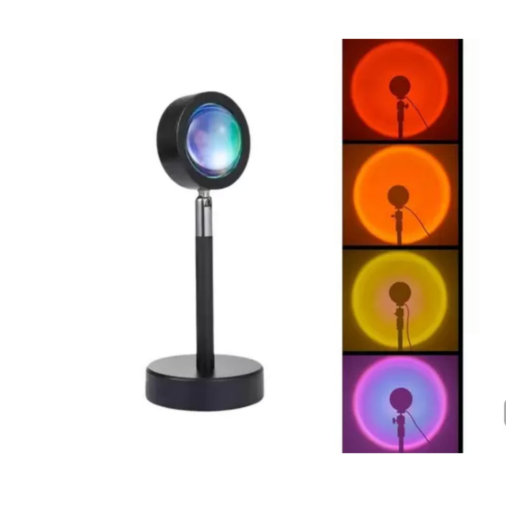 luminária Sunset Lamp projetor Led SUN RED SUNSET RAIMBOW