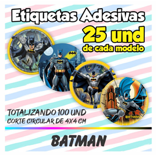 Kit De 100 Etiquetas Adesivas Batman em Oferta na Shopee