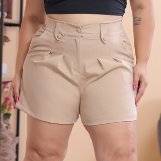 Short Feminino Plus Size Alfaiataria Meio coxa Moda Social Premium G1 G2 G3