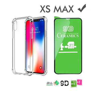 Película Protetora de Vidro Cerâmica 9D com Capa Transparente e Película Case para iPhone XS MAX