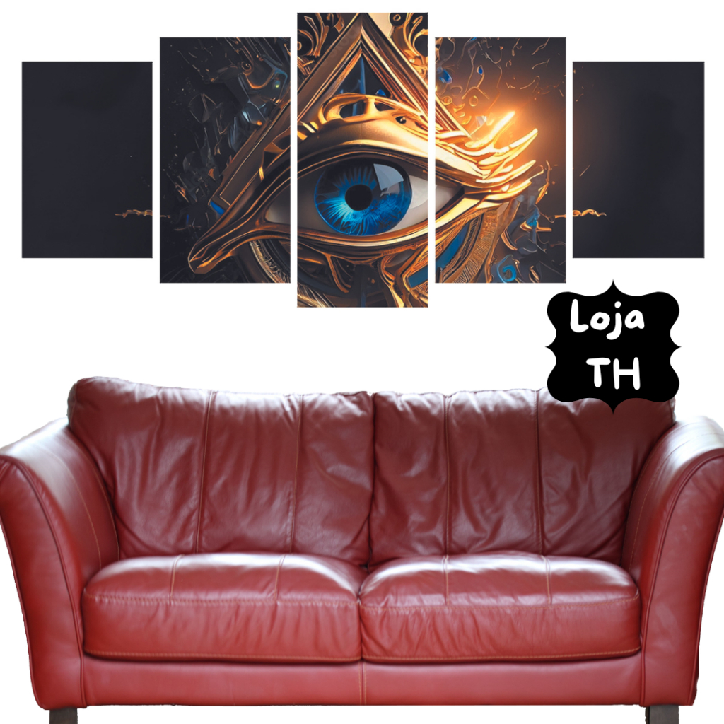 Quadros Decorativos Kit 5 Peças Mosaico Decoração Olho De Horus Símbolo Do Egito