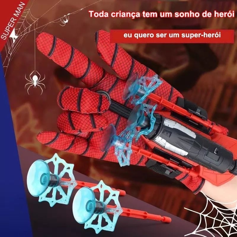 Brinquedos Luvas do Homem aranha Lançador de teia Brinquedo Infantil Lançador de Dardos para Criança Spidermam