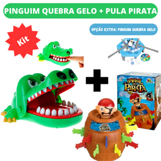 Kit Pula Pirata + Jacaré Morde Dedo Crocodilo Dentista Barril Jogo Brinquedo infantil em Oferta na Shopee