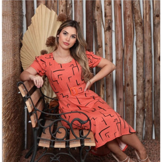 Vestido com Cinto Removível Moda Evangélica