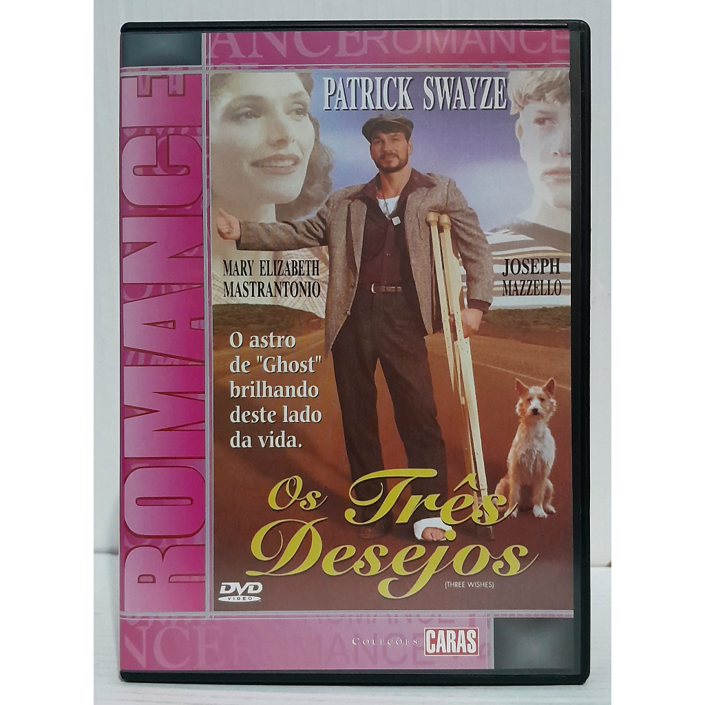 DVD Os Três Desejos - Patrick Swayze - Coleções Caras - Original Usado