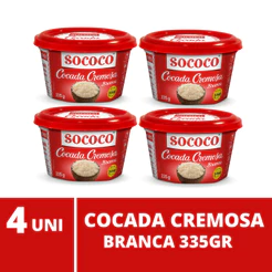 Cocada Cremosa Branca 335gr Sococo - 4 Unidades