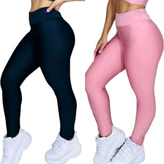Kit.2 Calça Legging Feminina Suplex de Alta Qualidade Leg Academia Cintura Alta