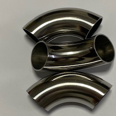 Curva 90 Graus inox 304 1.1/2” Polegadas (38,10 mm) polida externa.