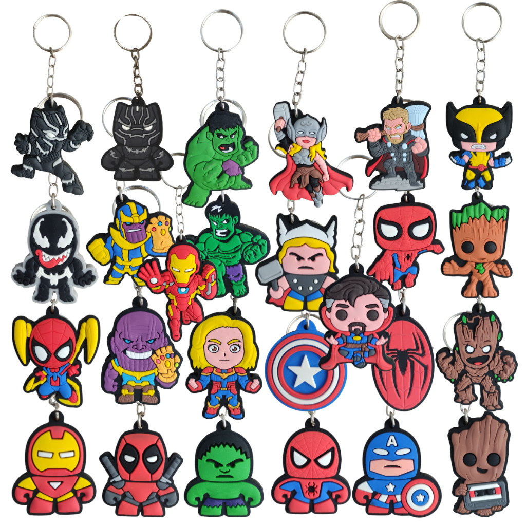 Chaveiro Emborrachado Geek Nerd Personagens Super Heróis Heroes Em Alto Relevo Homem Aranha Colecionável