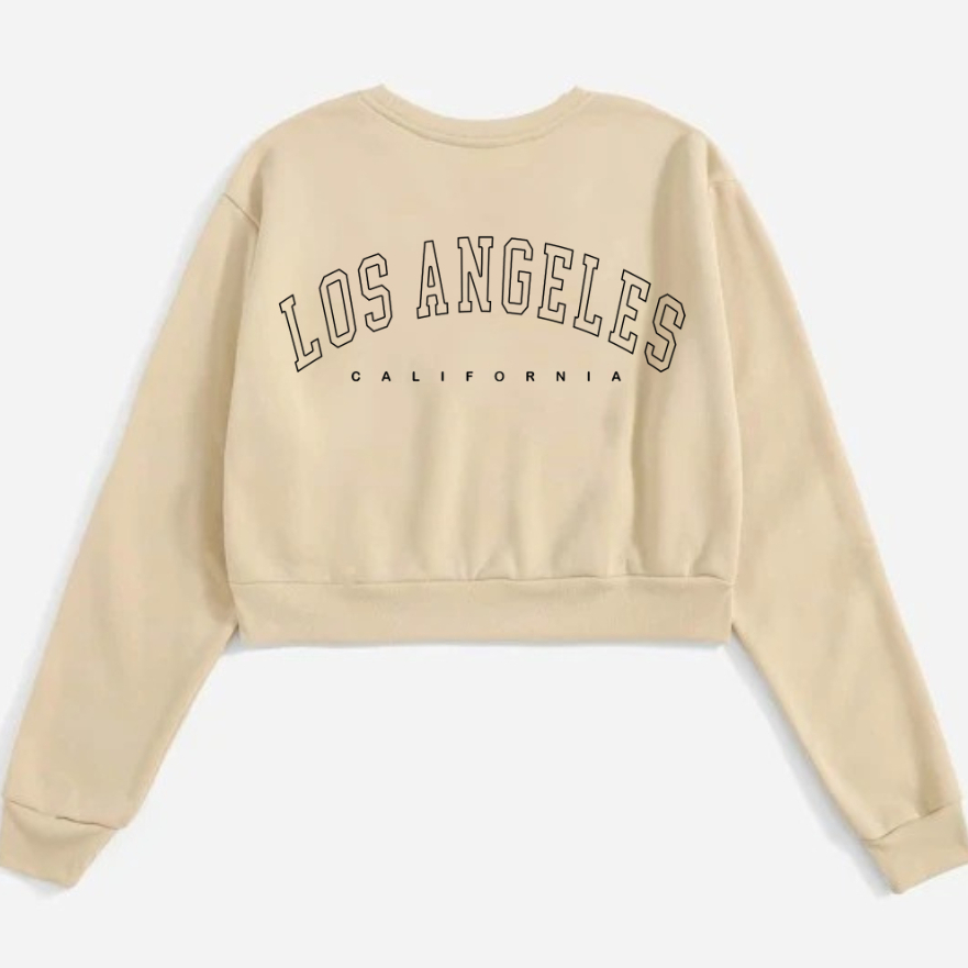 Cropped Moletom Los Angeles Novo Moda Gringa Promoção Quentinho Inverno