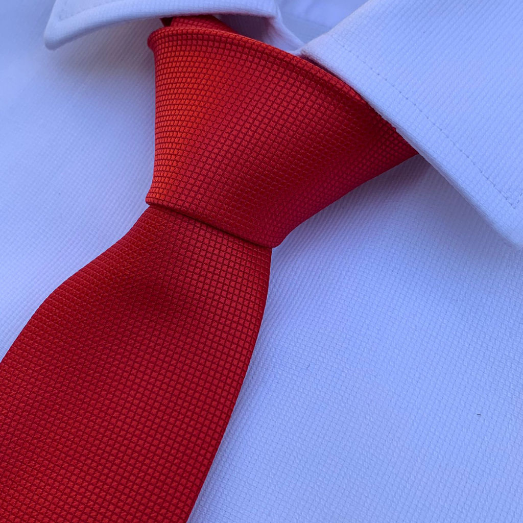 Gravata Vermelha Masculina Slim e Semi Slim Quadriculada Para Padrinhos de Casamento Noivos Congressos Debutantes