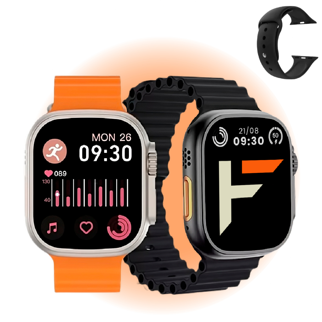 Relógio Digital Inteligente Smartwatch HW68 Ultra Mini Bluetooth Com Sensor Atende e Faz Ligação Monitor Fitness Pressão Temperatura Corporal Siri NFC Altitude GPS Frequência Cardiaca Original