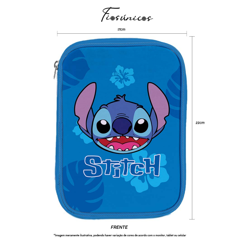 Estojo Stitch (Aloha) modelo box "40 pens"