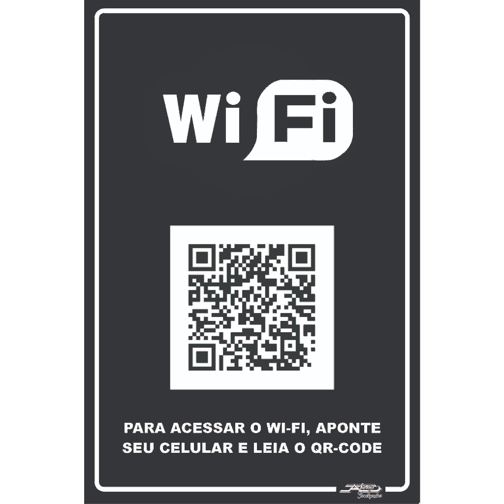 Placa De Sinalização | Placa Wifi Mande Seu Qr Code | 20x30 em Oferta na Shopee