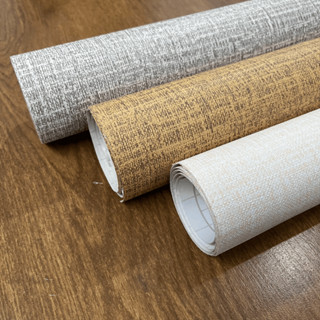 Papel Adesivo De Parede 3D Linho Cinza Texturizado Lavável Casa Decoração