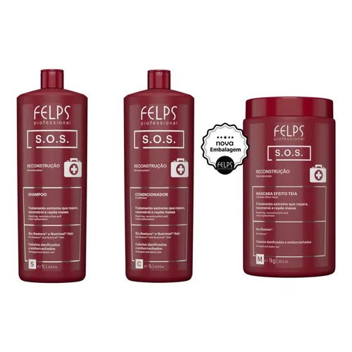 Felps Kit Sos Tratamento Extremo 2x1l + Máscara 1kg Felps - Beauty