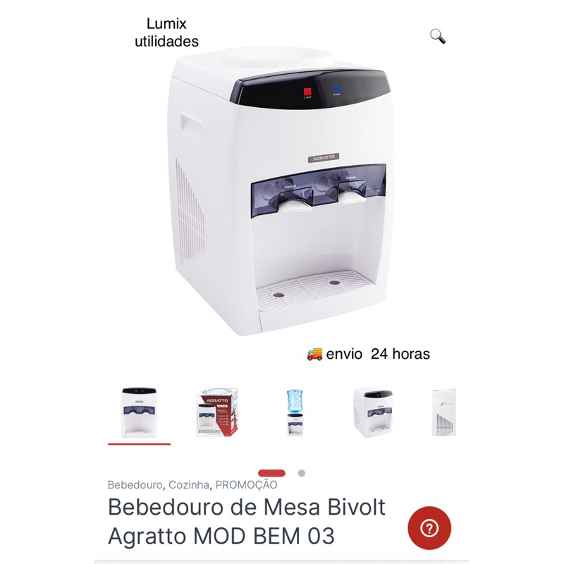 bebedouro eletrônico de mesa bivolt água gelada agratto