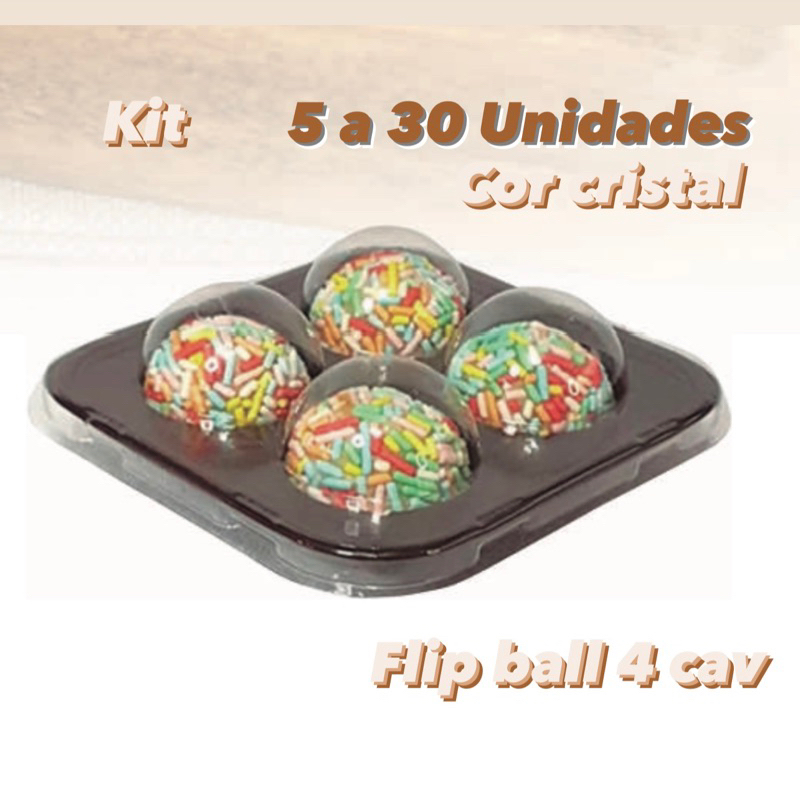 KIT Flip Ball 4 Cavidades Flip Festas Cristal - Stationery