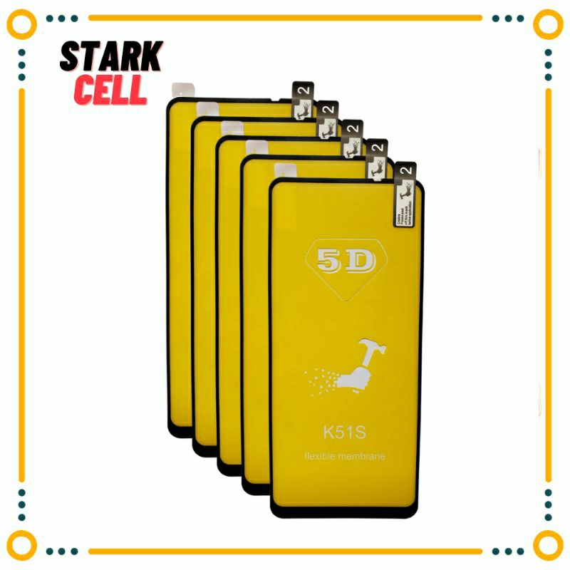 Kit com 5x Películas de Gel Cerâmica 5D 9D para LG K51s