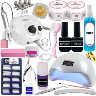 Kit Para Alongamento Unha Gel Cabine Lixadeira Esmalte Gel P50