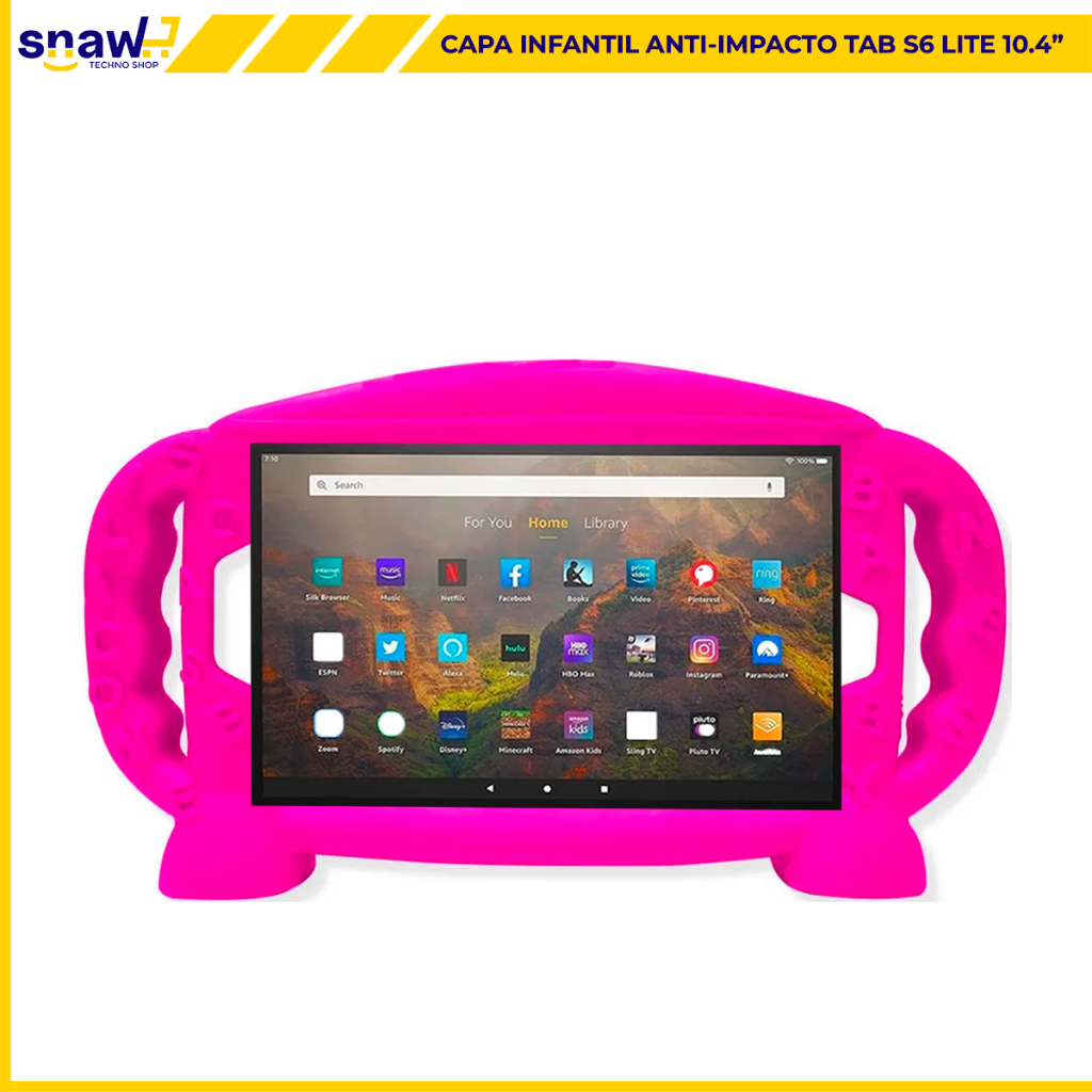 Capa Infantil para Tablet Galaxy Tab S6 Lite 10.4 P610 P615 Capinha Case Proteção Anti-Impacto Emborrachado
