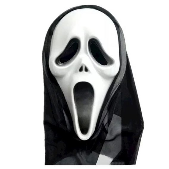 Máscara do Pânico de Plástico com Capuz