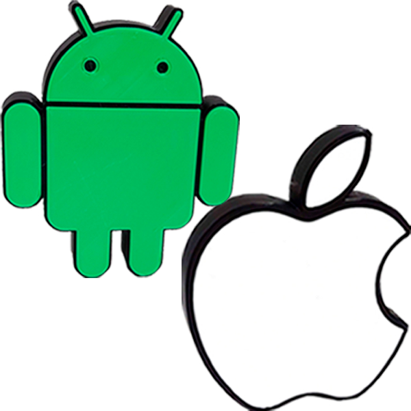 Kit Logos Android Apple 3D Para Decoração de Vitrine 10 cm em Oferta na Shopee