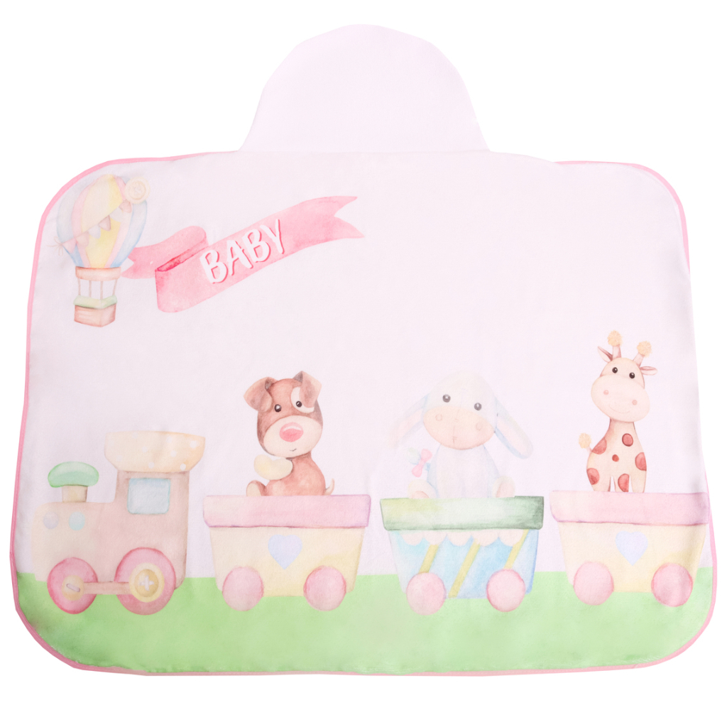 Toalha De Banho Bebe Dupla Face Com Capuz Forrada com Fralda + Estampas Malha Algodão