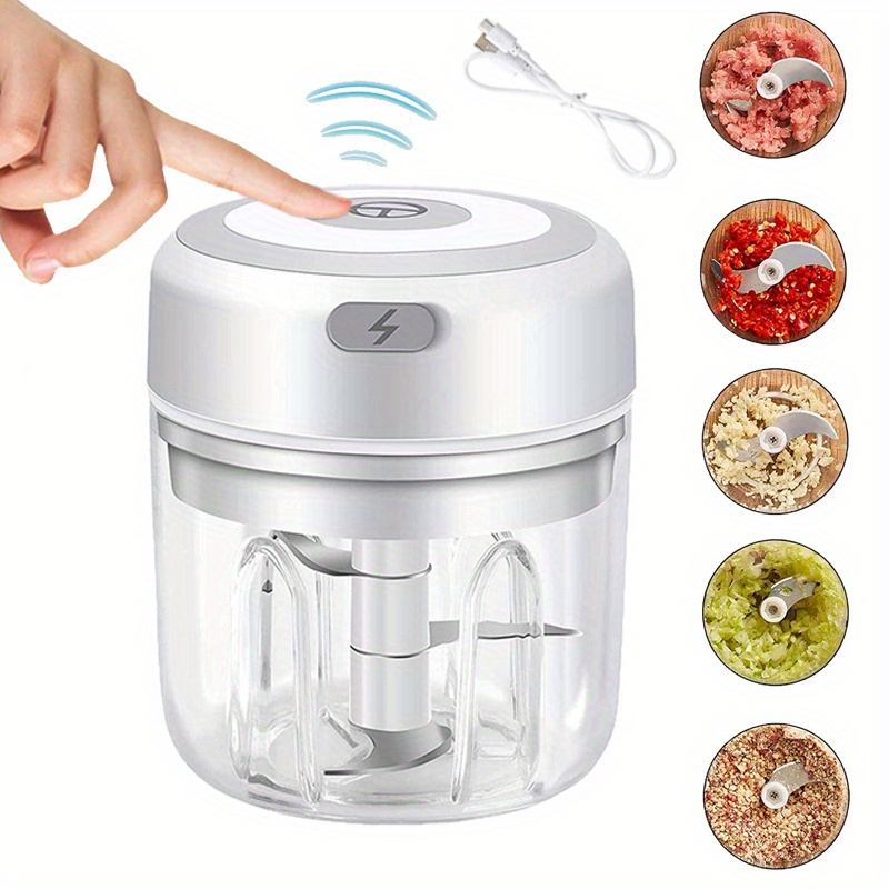 Mini Processador Triturador De Alimentos Elétrico 250ml Sem Fio Recarregável Alho Legumes Utensílios de Cozinha