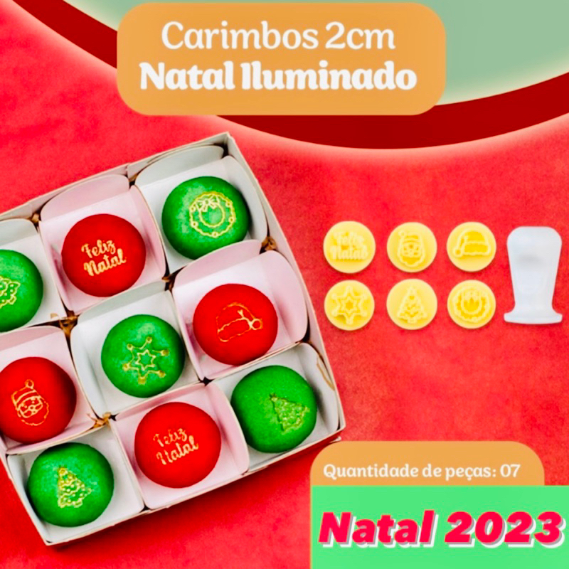 Kit Carimbos Natal - ILUMINADO 2 CM (Blue Star) NATAL 2025