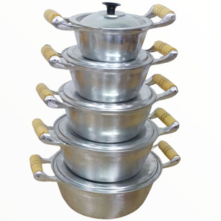 Jogo de Panela de Alta Qualidade em Alumínio Batido Fundido em Oferta na Shopee