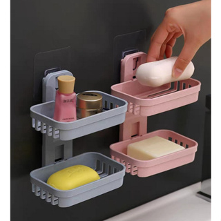 Saboneteira Dupla Com Adesivo Para Parede Não Precisa Furar A Parede em Oferta na Shopee