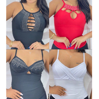 blusa regata brilhosa de alcinha malha suplex poliamida