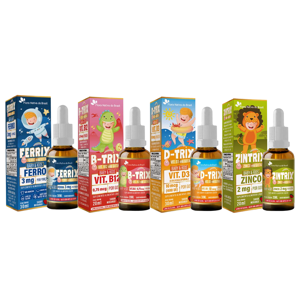 Vitaminas Em Gotas - Ferro, Zinco, Vitamina B12, Vitamina D3 - Flora Nativa do Brasil - Escolha a Sua. em Oferta na Shopee