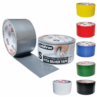 Fita Adesiva Prata Reforçada Várias Cores Adelbras Silver Tape 960 48mmX05m - Matsu Distribuidora