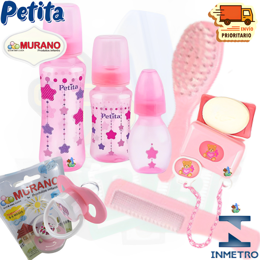 kit Mamadeira higiene e chupeta Bebê - ( 8 peças)