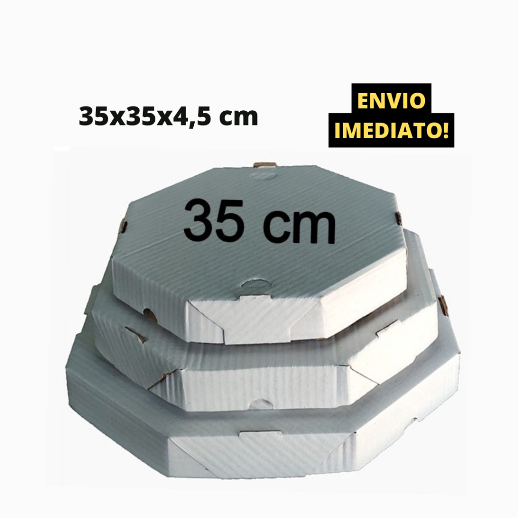 Kit 10 Caixa Oitavada 35cm Alta Resistência para Pizza Grande Salgados Delivery