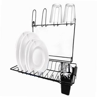 Escorredor de Louças Compacto Dobrável Com Porta Talher Em Aço Resistente Utensílios Para Cozinha