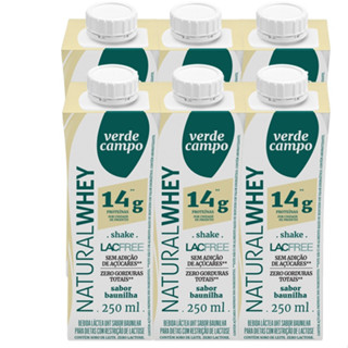 Shake Natural Whey Verde Campo Baunilha 250Ml - Pack C/6Un