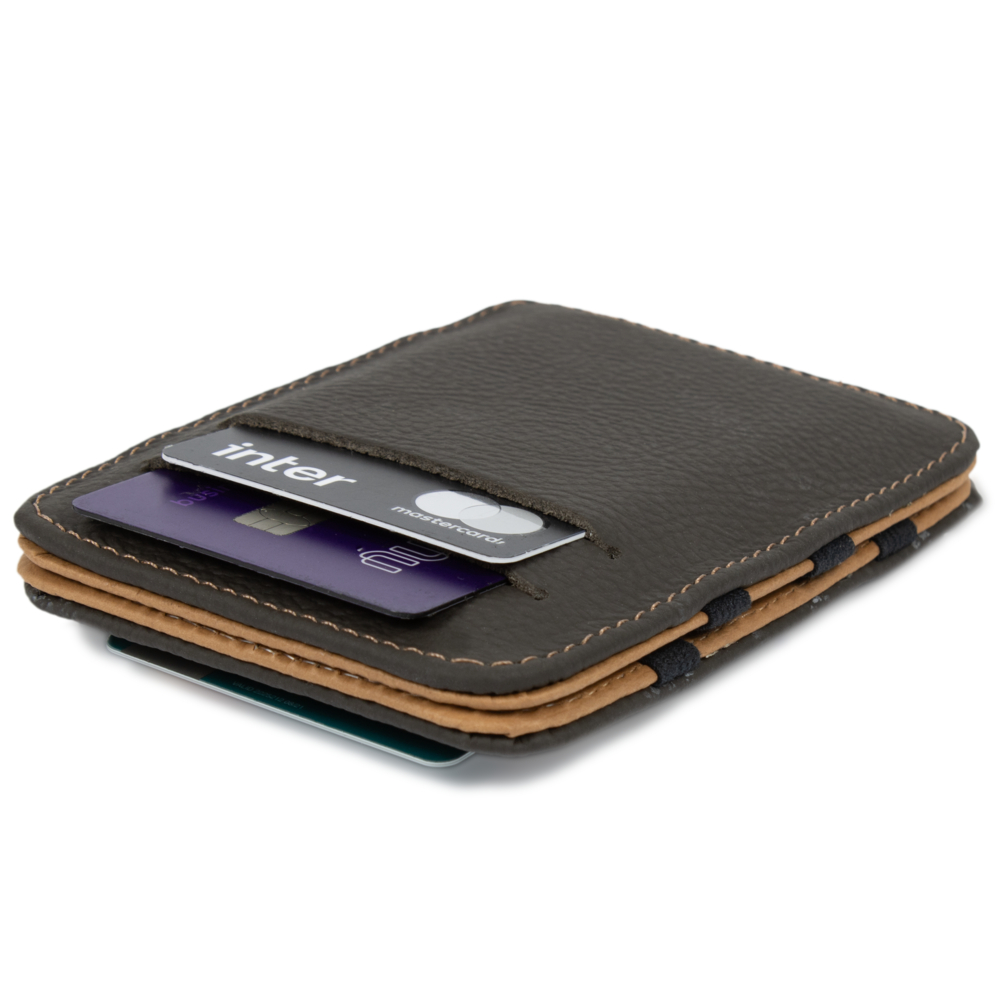 Porta Cartão Carteira Mágica Masculino Em Couro