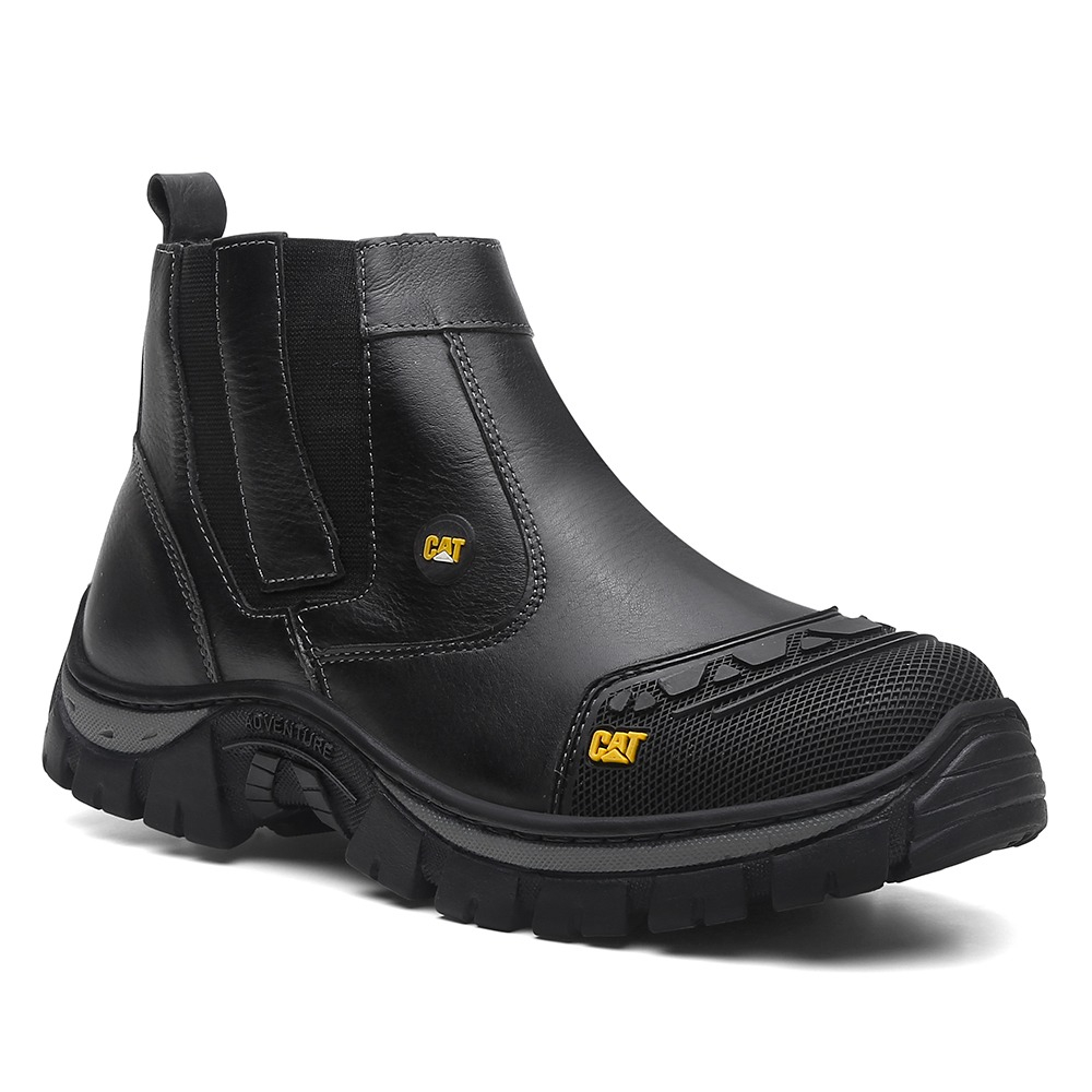 Bota Butina Cat 100% Couro Emborrachado  Palmilha Em Gel Envio Já