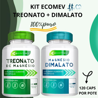 Kit Magnesio Dimalato + L-Treonato 500mg 240Cáps 100% Puro