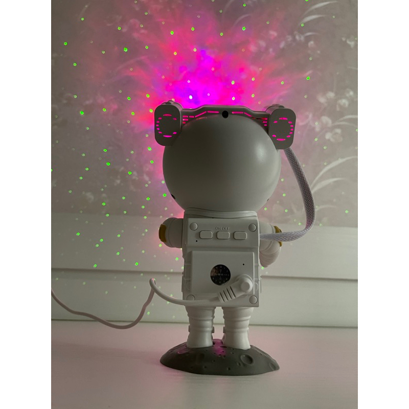 Projetor Luz Led Astronauta o amigo das crianças Galáxia Estrelas Nebulosa Iluminação Noturna Luminária Lâmpada Divertida Controle USB