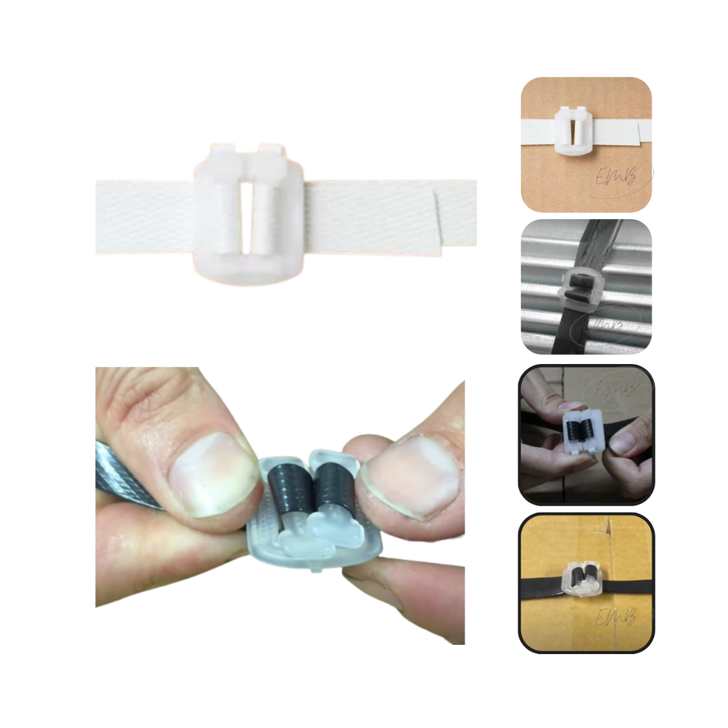 Fivela Plástica Para Fita De Arquear Amarração 16mm 200unds
