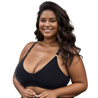 Kit 3 Sutiã Plus Size Sustentação Sem Bojo Alça Reforçada Promoção - Sutia Plus